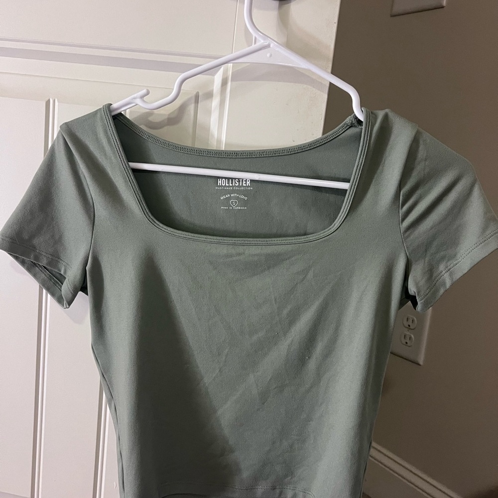 Hollister Green Fitted Short Sleeve T-Shirt